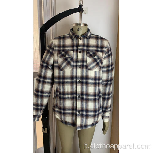 Camicia scozzese a manica lunga da uomo 100% cotone